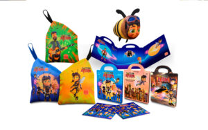 Lunch boxes, toys, and sticker books inspired by the movie